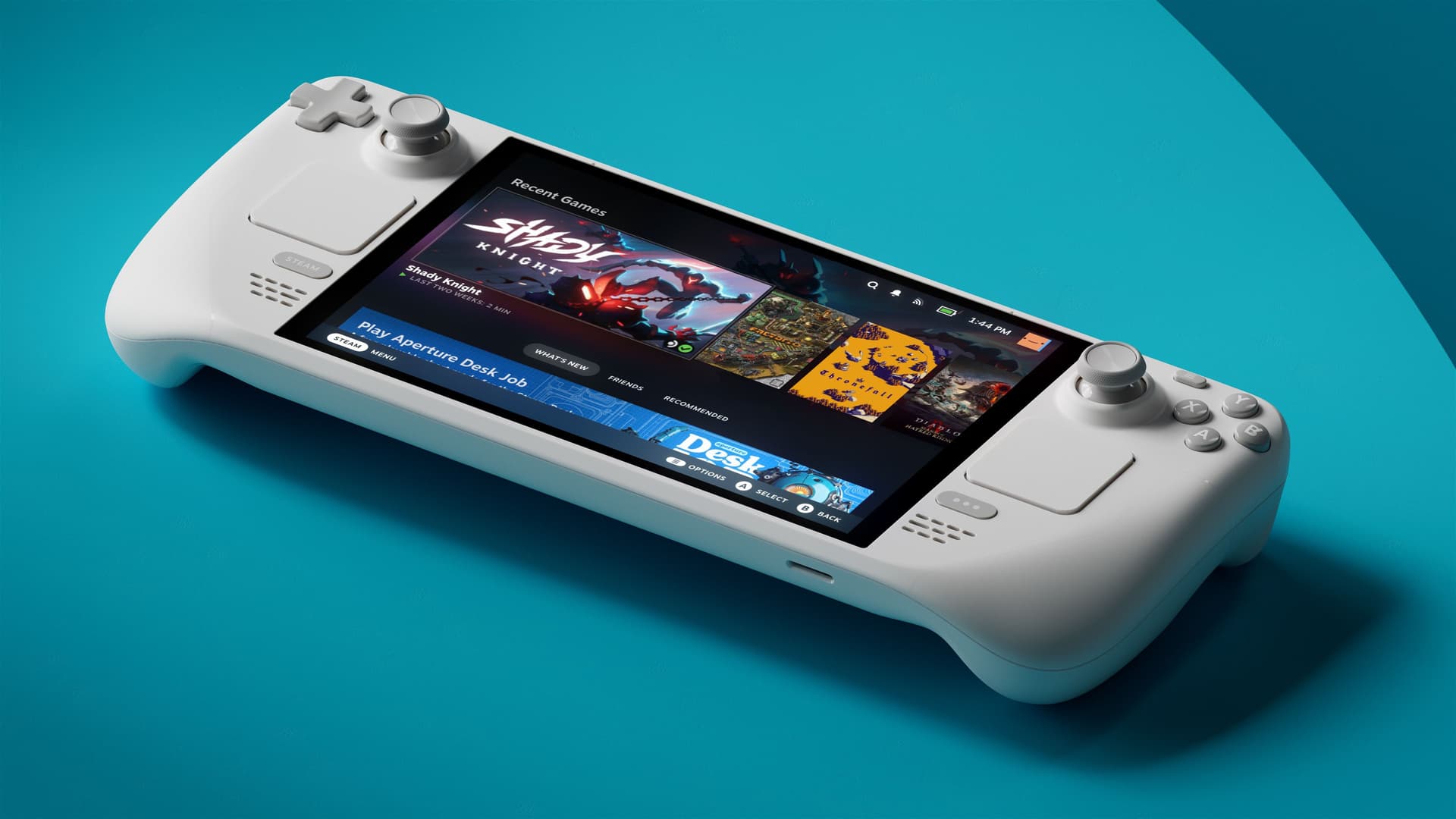 White Steam Deck OLED in an official Valve press image