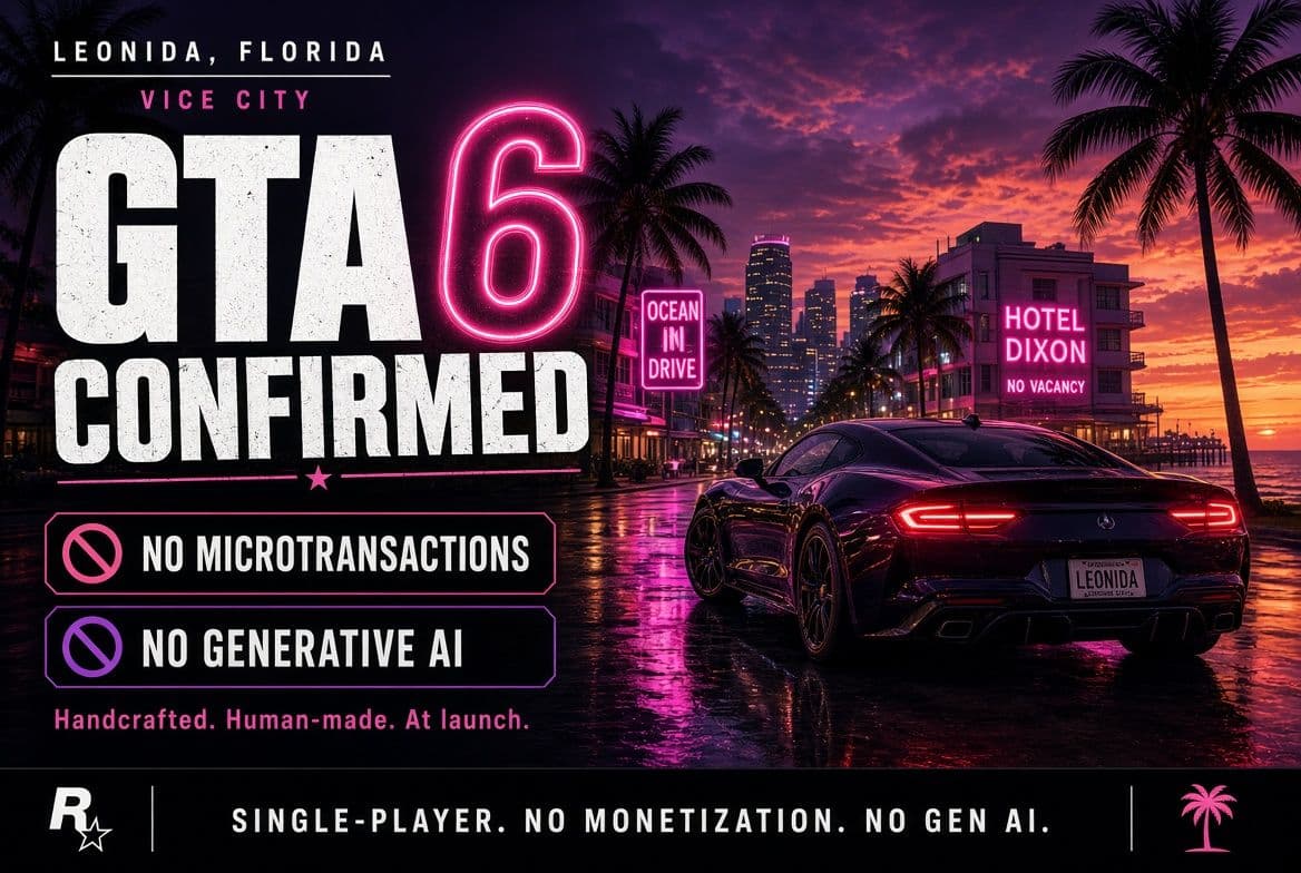 GTA 6 Confirms No Microtransactions or Generative AI